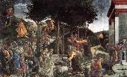 BOTTICELLI, Sandro Scenes from the Life of Moses oil painting on canvas